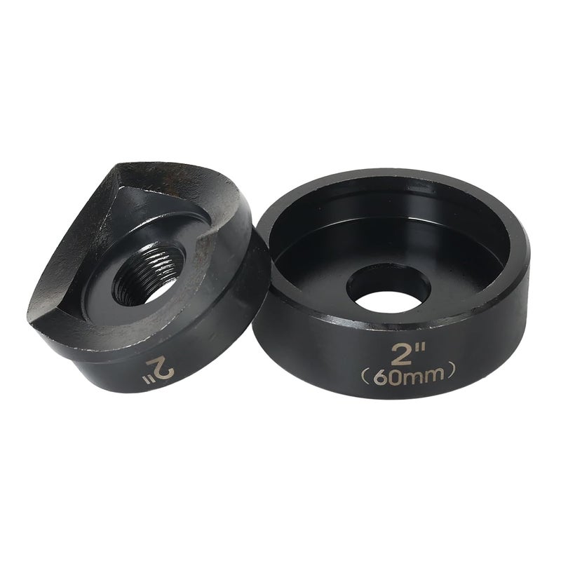 ZUVER 2" (60mm) Conduit Punch and Die Black Oxide Finish, Work with KO Tools Hydraulic Knockout Driver 3/4"-16UN Thread - Image 1